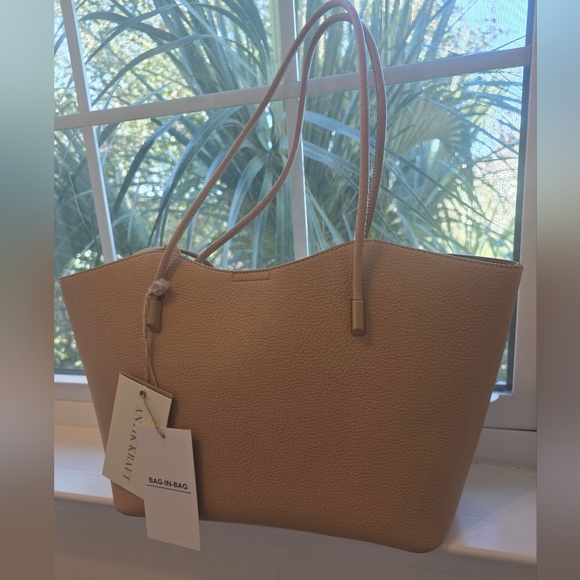 Antik Kraft Ivy 2-in-1 Vegan Leather Hobo Bag - Beige - NWT - Picture 5 of 7